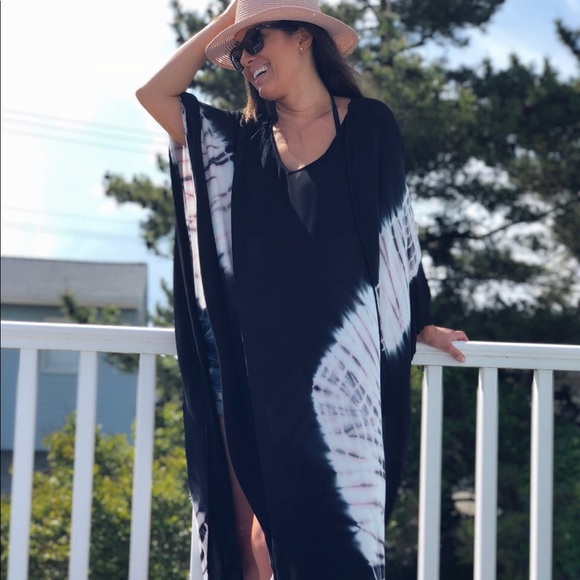 🆕Shana Tie Dye Kimono Beach Cape Cover Up - Picture 2 of 8